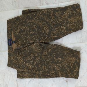 Olive paisley jeans